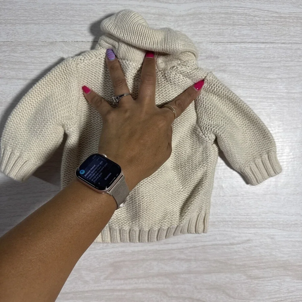 Gap chunky cable-knit pattern Cozy Cream Cable Knit Cardigan 0/3 M Big Buttons
